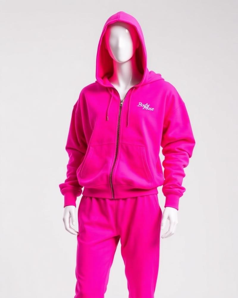 Pink Zip Up Set